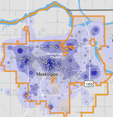 Distribution of Employers in Greater Muskogee